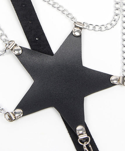 SUBBLIME - FULL BODY HARNESS WITH STAR CHAINDETAIL ONE SIZE