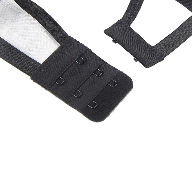 SUBBLIME - SET VAN 3 STUKS BH + STRING + KANTEN JARRETELGORDEL ZWART L/XL