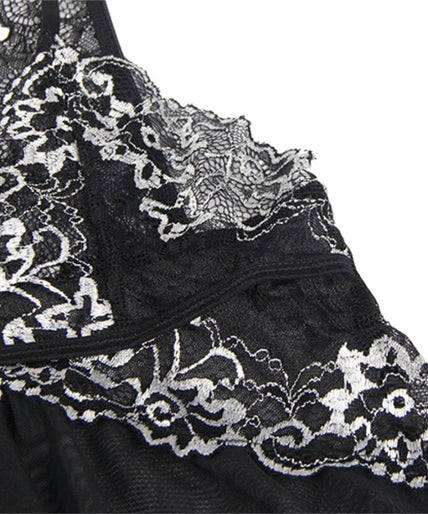 SUBBLIME - BABYDOLL FABRIC TULLE CHEST LACE L/XL