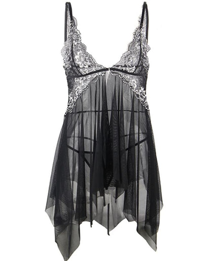 SUBBLIME - BABYDOLL FABRIC TULLE CHEST LACE L/XL