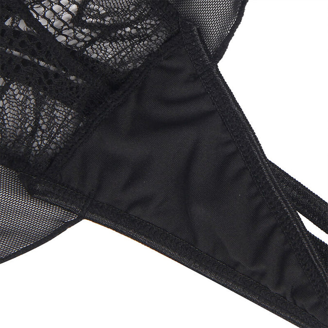 Subblime – Teddy met halternek, open rug, zwarte kant, S/m