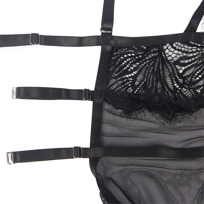 Subblime – Babydoll met verstelbare kanten bandjes Zwart S/m