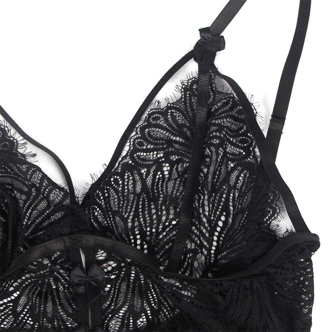 Subblime – Babydoll met verstelbare kanten bandjes Zwart S/m