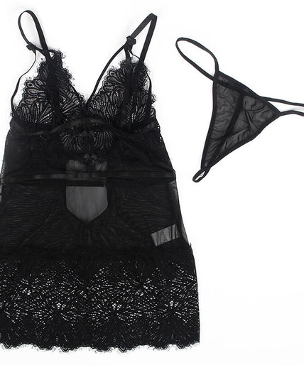 Subblime – Babydoll met verstelbare kanten bandjes Zwart L/xl