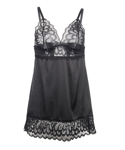 Subblime – Babydoll met bloemenprint op de borst Zwart S/m