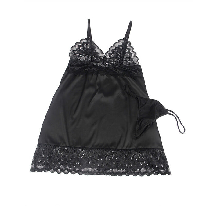 Subblime – Babydoll met bloemenprint op de borst Zwart L/xl