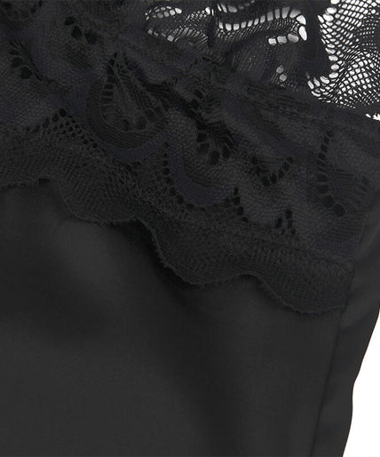 Subblime – Babydoll met bloemenprint op de borst Zwart L/xl