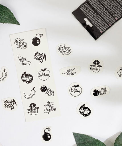 SECRET PLAY - SET OF 10 SPICY COLLECTION TEMPORARY TATTOOS