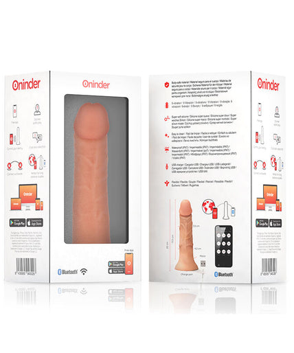 ONINDER - MEDIUM BOGOTÁ VIBRATOR DILDO 9 SPEEDS NATURAL 20 CM -O- 4.2 CM - FREE APP