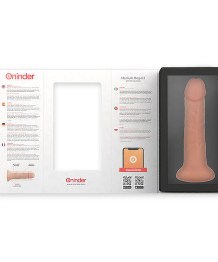 ONINDER - MEDIUM BOGOTÁ VIBRATOR DILDO 9 SPEEDS NATURAL 20 CM -O- 4.2 CM - FREE APP