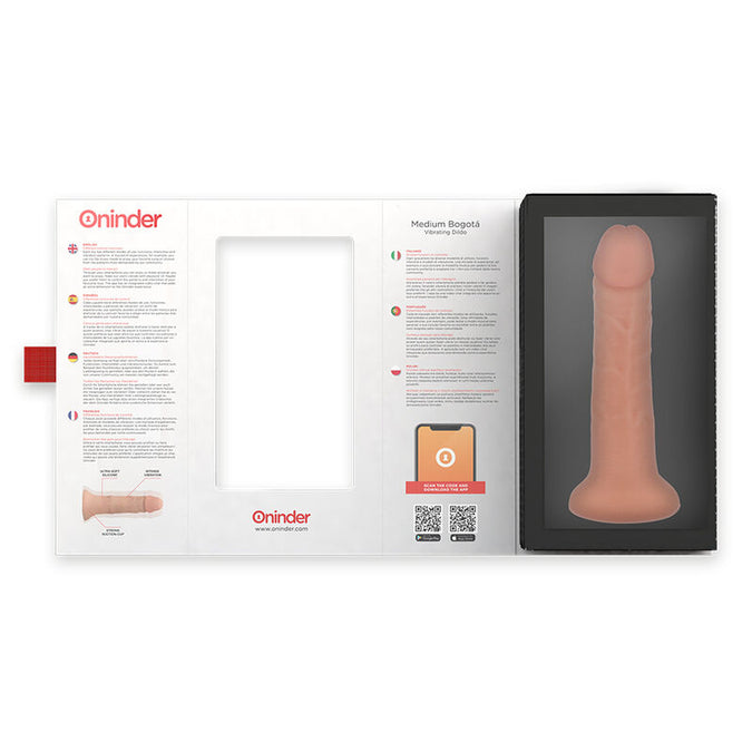 Oninder – Medium Bogotá Vibrator Dildo 9 Speeds Natural 20 Cm – O – 4.2 Cm – Free App