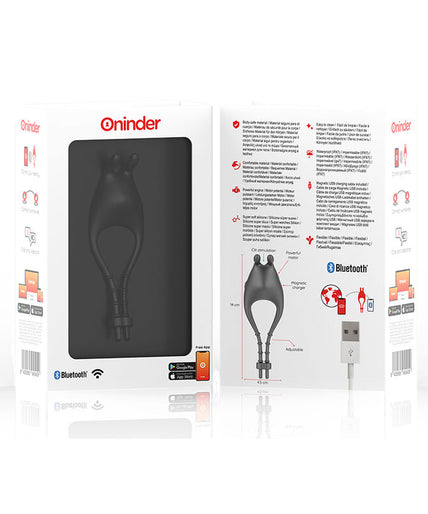 ONINDER - PAMPA RECHARGEABLE ADJUSTABLE VIBRATOR RING WITH CLITORIS STIMULATOR 10 SPEED - FREE APP
