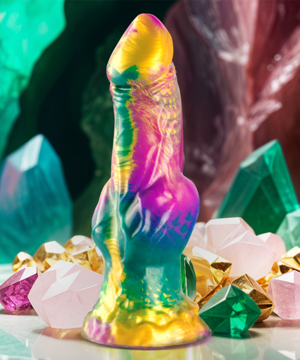 EPIC - IRIS DILDO MET REGENBOOGTEELBALEN VAN GENOT