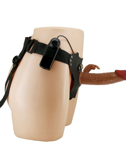 Pretty Love – Marion Harness Universal Briefs With Vibration Dildo 19 Cm Brown