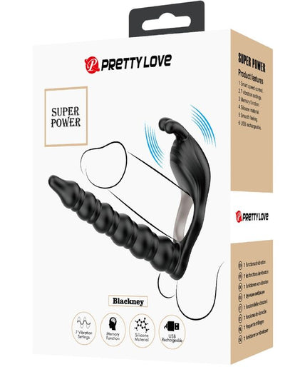 PRETTY LOVE - BLACKNEY PENISRING MET ZWARTE VIBRATORPLUG