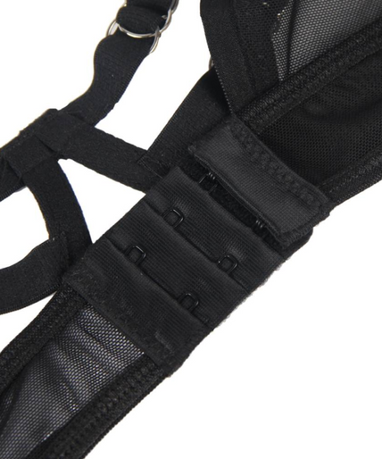 SUBBLIME - TWEE DELIGE SET VAN TRANSPARANTE BH EN S/M STRIPS