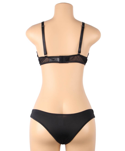 SUBBLIME - TWEE DELIGE SET VAN TRANSPARANTE BH EN S/M STRIPS