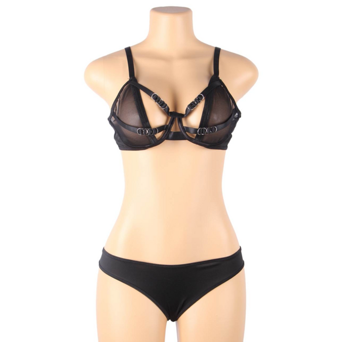Subblime – Two Piece Set Of Transparency Bra And S/m Strips