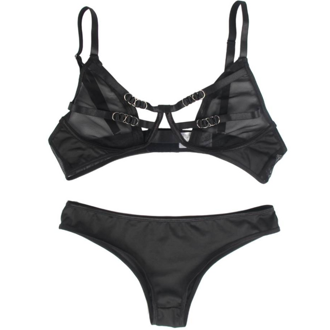 Subblime – Two Piece Set Of Transparency Bra And S/m Strips