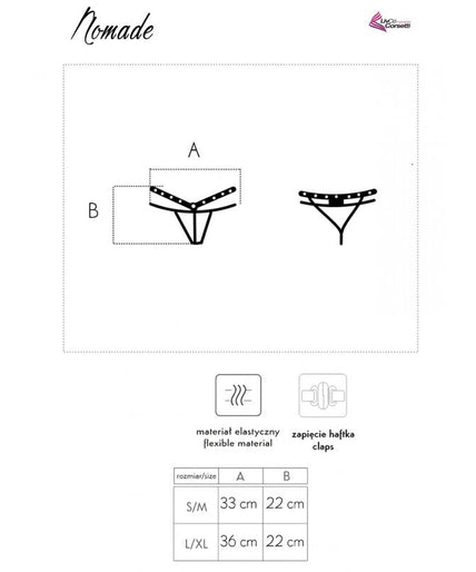LIVCO CORSETTI FASHION - NOMADE THONG CROTCHLESS ZWART