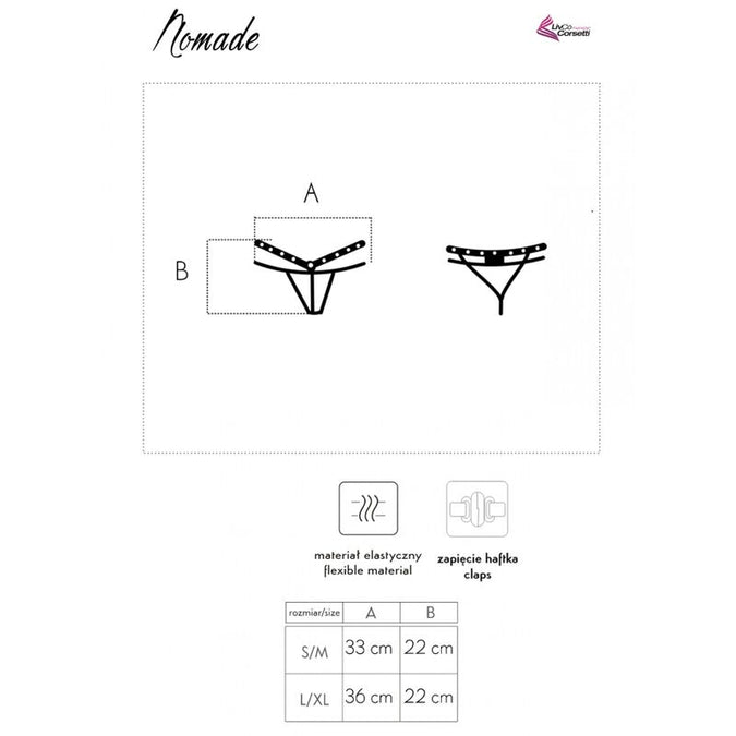 LIVCO CORSETTI FASHION - NOMADE THONG CROTCHLESS BLACK