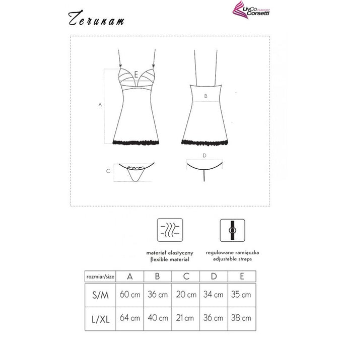 LIVCO CORSETTI FASHION - ZERUNAM SET BABYDOLL + ZWARTE STRING