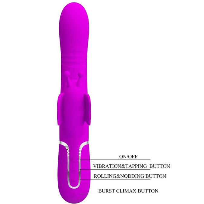 PRETTY LOVE - MULTIFUNCTIONELE KONIJN VIBRATOR 4 IN 1 VLINDER FUCHSIA