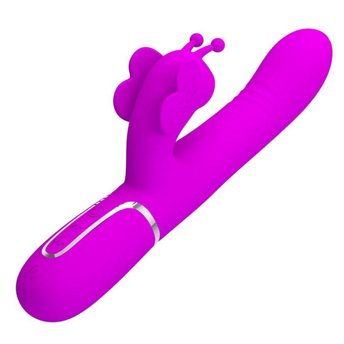 PRETTY LOVE - MULTIFUNCTIONELE KONIJN VIBRATOR 4 IN 1 VLINDER FUCHSIA
