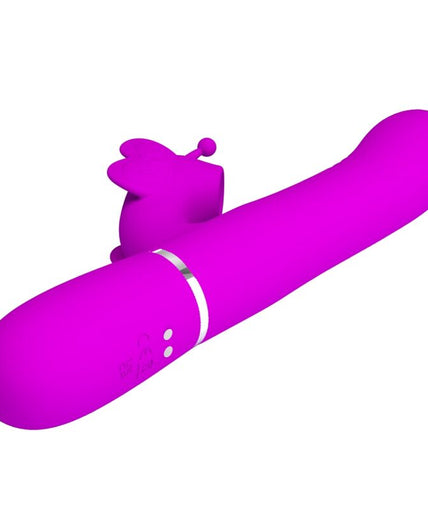 PRETTY LOVE - MULTIFUNCTION RABBIT VIBRATOR 4 IN 1 BUTTERFLY FUCHSIA