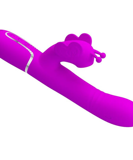 PRETTY LOVE - MULTIFUNCTION RABBIT VIBRATOR 4 IN 1 BUTTERFLY FUCHSIA