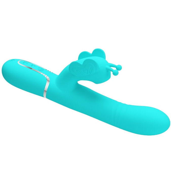 Pretty Love – Multifunctionele konijn vibrator 4-in-1 vlinder aqua groen