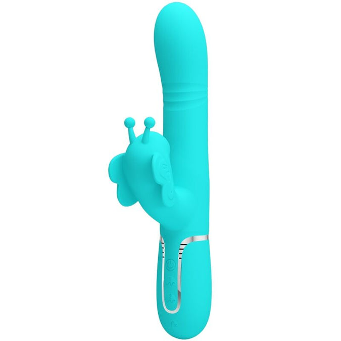 Pretty Love – Multifunctionele konijn vibrator 4-in-1 vlinder aqua groen