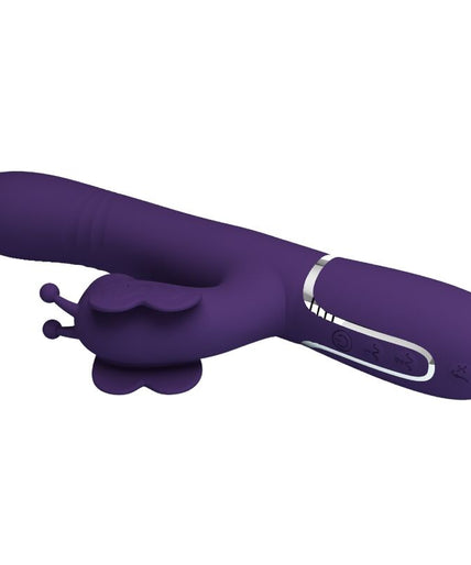 PRETTY LOVE - MULTIFUNCTION RABBIT VIBRATOR 4 IN 1 BUTTERFLY PURPLE