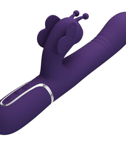PRETTY LOVE - MULTIFUNCTION RABBIT VIBRATOR 4 IN 1 BUTTERFLY PURPLE