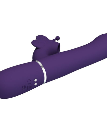 PRETTY LOVE - MULTIFUNCTION RABBIT VIBRATOR 4 IN 1 BUTTERFLY PURPLE