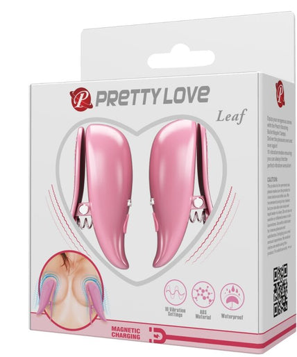 PRETTY LOVE - LEAF VIBRATING NIPPLE CLAMPS PINK