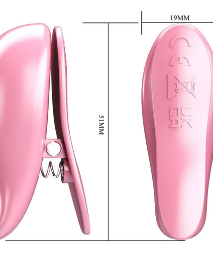 PRETTY LOVE - LEAF VIBRATING NIPPLE CLAMPS PINK