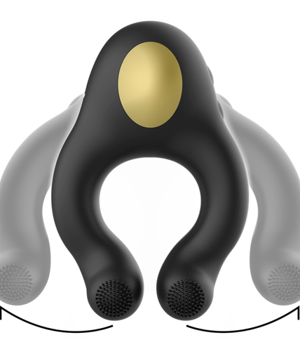 ARMONY - SILICONE VIBRATOR RING 3 MOTORS RECHARGEABLE BLACK - GOLD