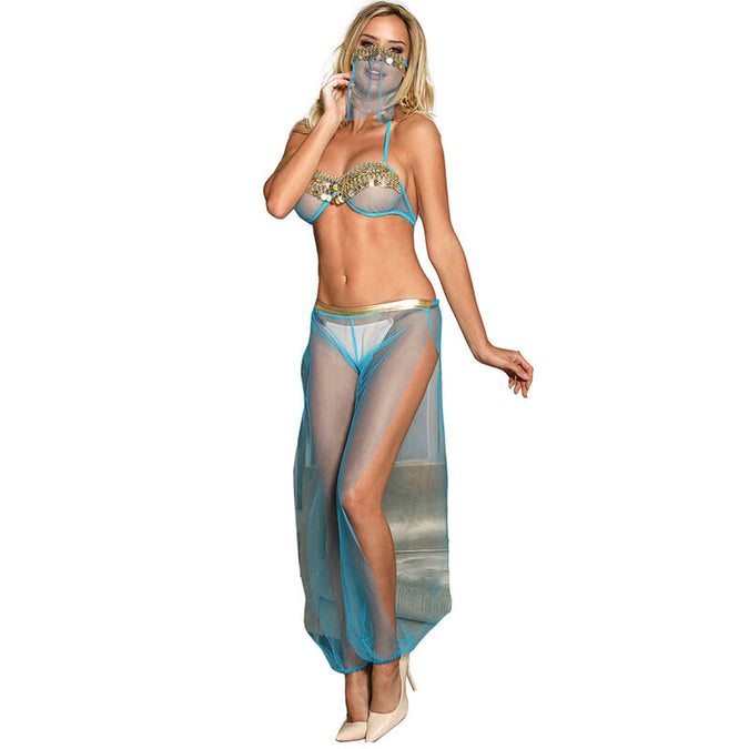 SUBBLIME - INDIA STIJL BLAUW LINGERIE SET L/XL