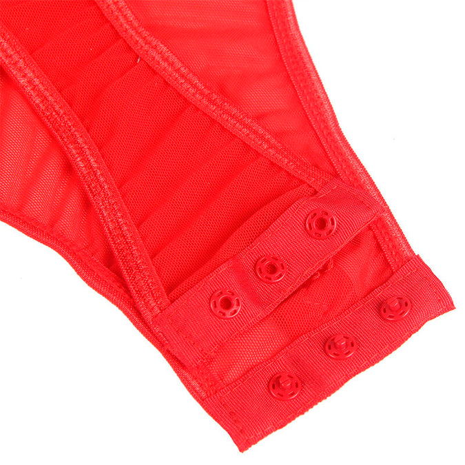 Subblime – Teddy met jarretelbanddetail Borst Rood L/xl