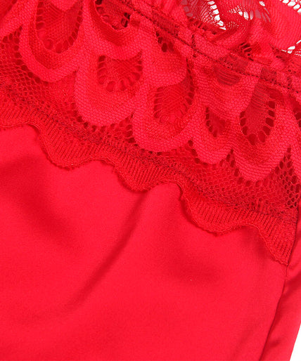 Subblime – Satijnen babydoll met kant Rood S/m