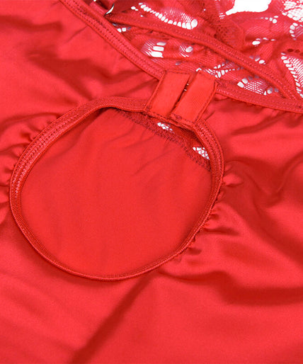 Subblime – Satijnen babydoll met kant Rood S/m