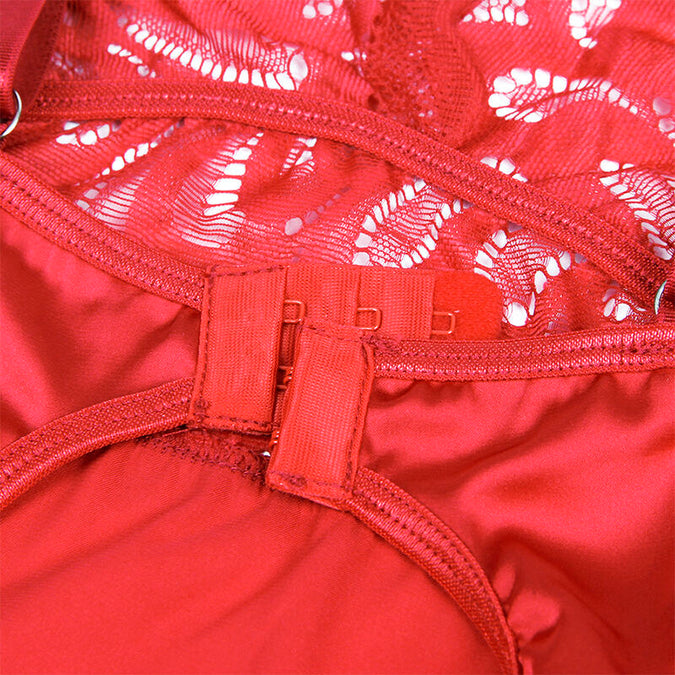 Subblime – Satijnen babydoll met kant Rood S/m