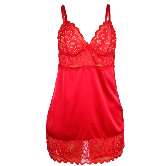 Subblime – Satijnen babydoll met kant Rood S/m