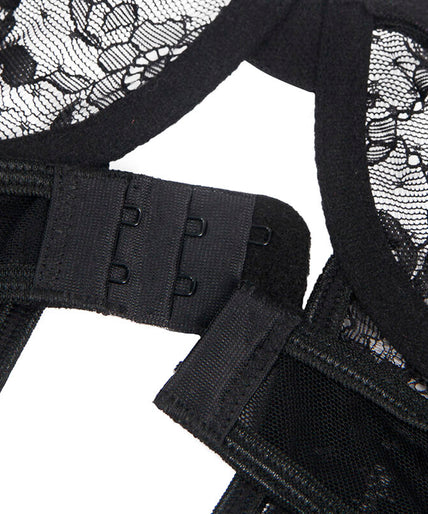 SUBBLIME - TEDDY MET JARRETEL MET KANTEN DETAILS EN BANDJES ZWART L/XL