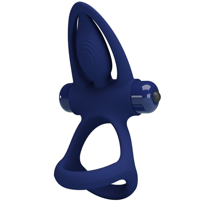 PRETTY LOVE - MAT DUBBELE RING MET TRILLING & STIMULATOR BLAUW