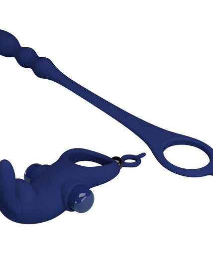 PRETTY LOVE - AYAD RABBIT VIBRATOR RING WITH PLUG BLUE