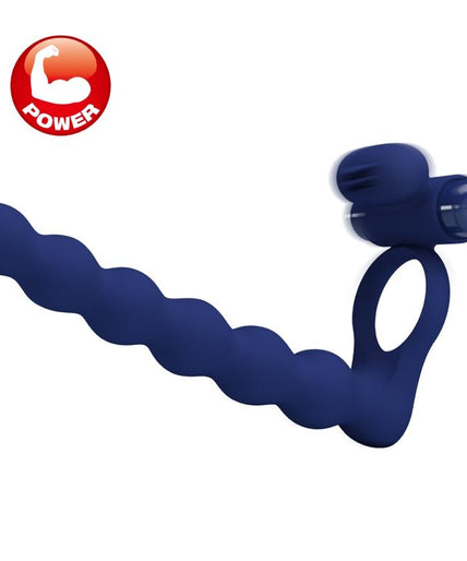 PRETTY LOVE - AJMAL VIBRATING RING WITH PLUG BLUE