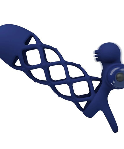 PRETTY LOVE - GIANN VIBRATOR RING WITH SILICONE SHEATH BLUE