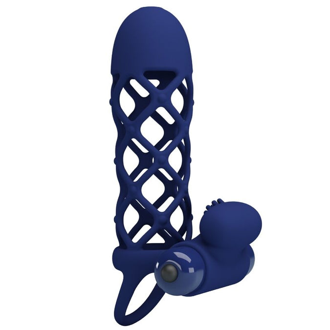 Pretty Love – Giann Vibratorring met siliconen hoesje Blauw
